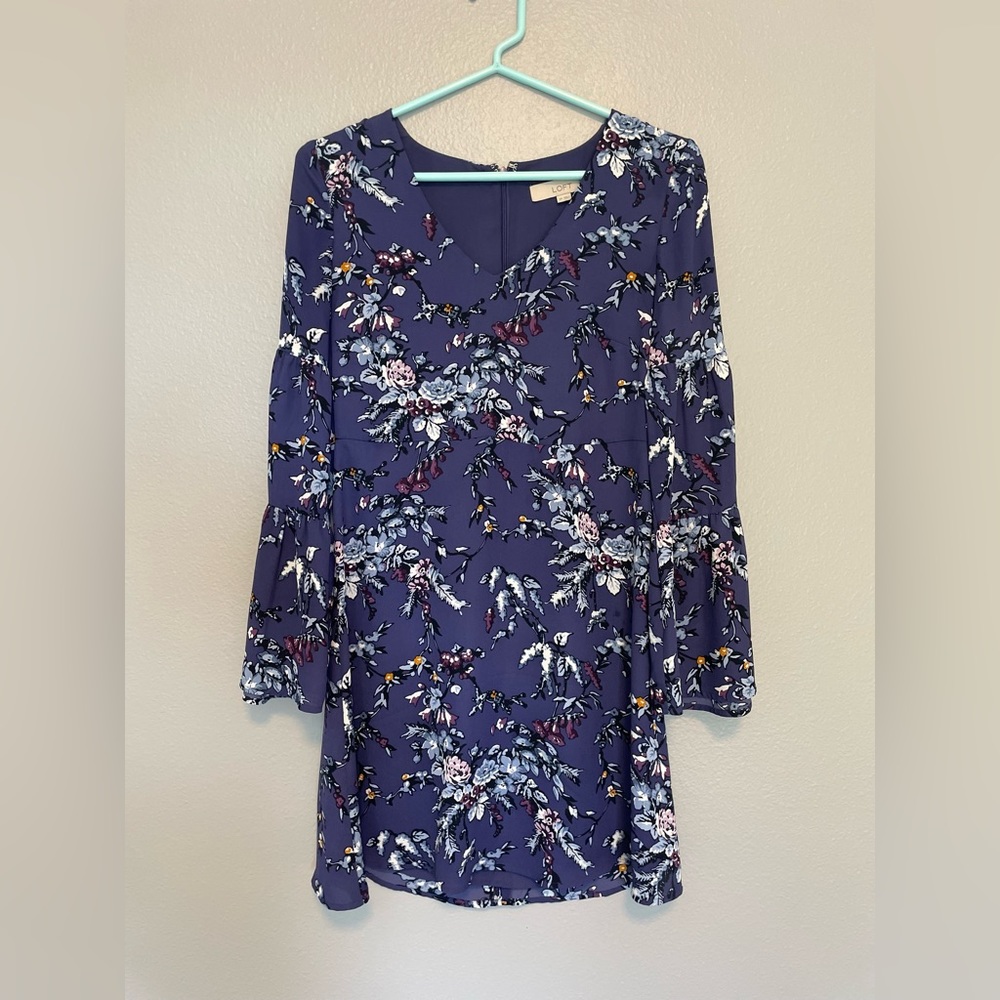 Floral Purple Loft Boho Dress Size 0P in Great Condition